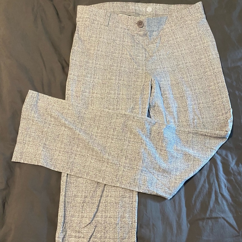 Betabrand Dress Pant Yoga Pants Dove Lynen Size L straight leg